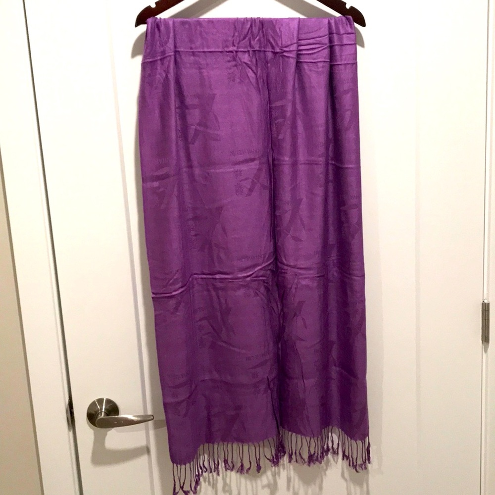 New mulberry silk knit scarf purple